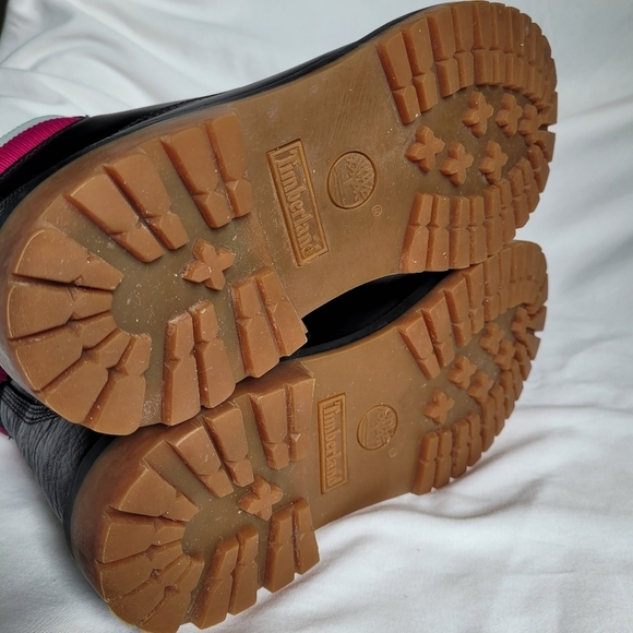 Timberland Heritage 6  Leather Black/Pink Waterproof Primaloft Women's Size 8 * - Picture 7 of 16